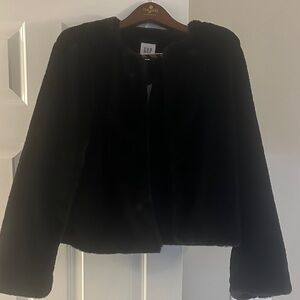 GAP Women's Elegant Black Teddy Jacket